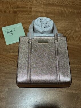 kate spade metallic rose gold crossbody tote